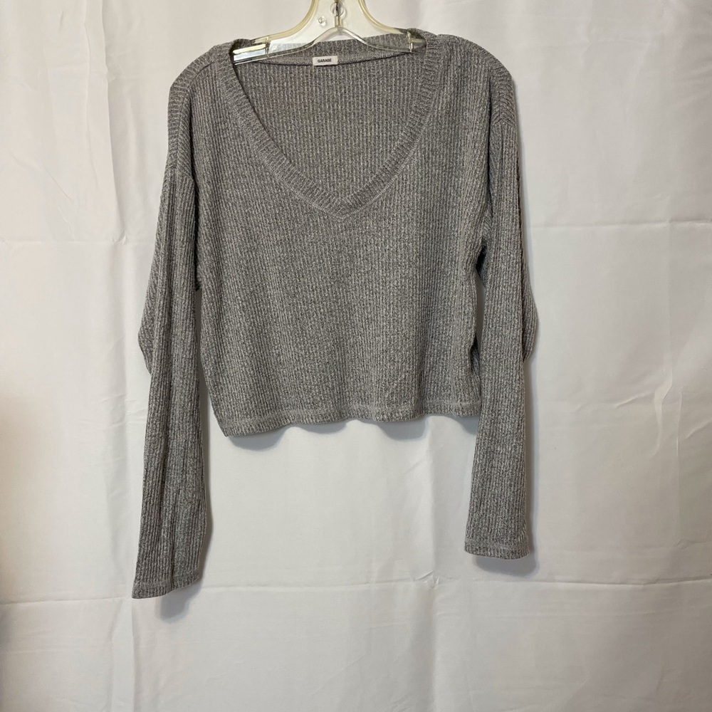 Garage Crop Relaxed Fit Top Gray Women’s Small